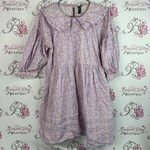 Influence dress puff sleeves keyhole opening Charming Lavender Floral Dress